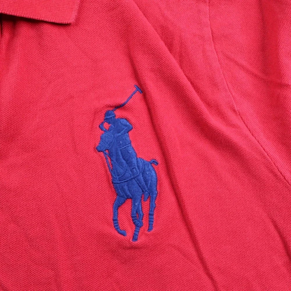 Polo Ralph Lauren Big Pony #3 Polo Men's XXL Custom Slim Fit Red Mesh